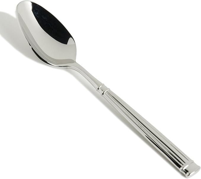 Fortessa Doria 18/10 Stainless Steel Flatware Serving Spoon, 9-Inch,Silver