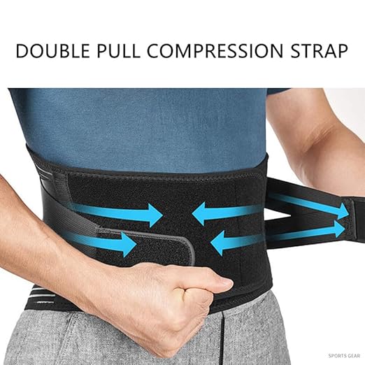 Back Support Belt for Ultimate Relief: Adjustable Lumbar Brace with Anti-Skid Design, 6 Stays, and 16-Hole Air Mesh for Sciatica, Herniated Disc, and Heavy Lifting (Medium)