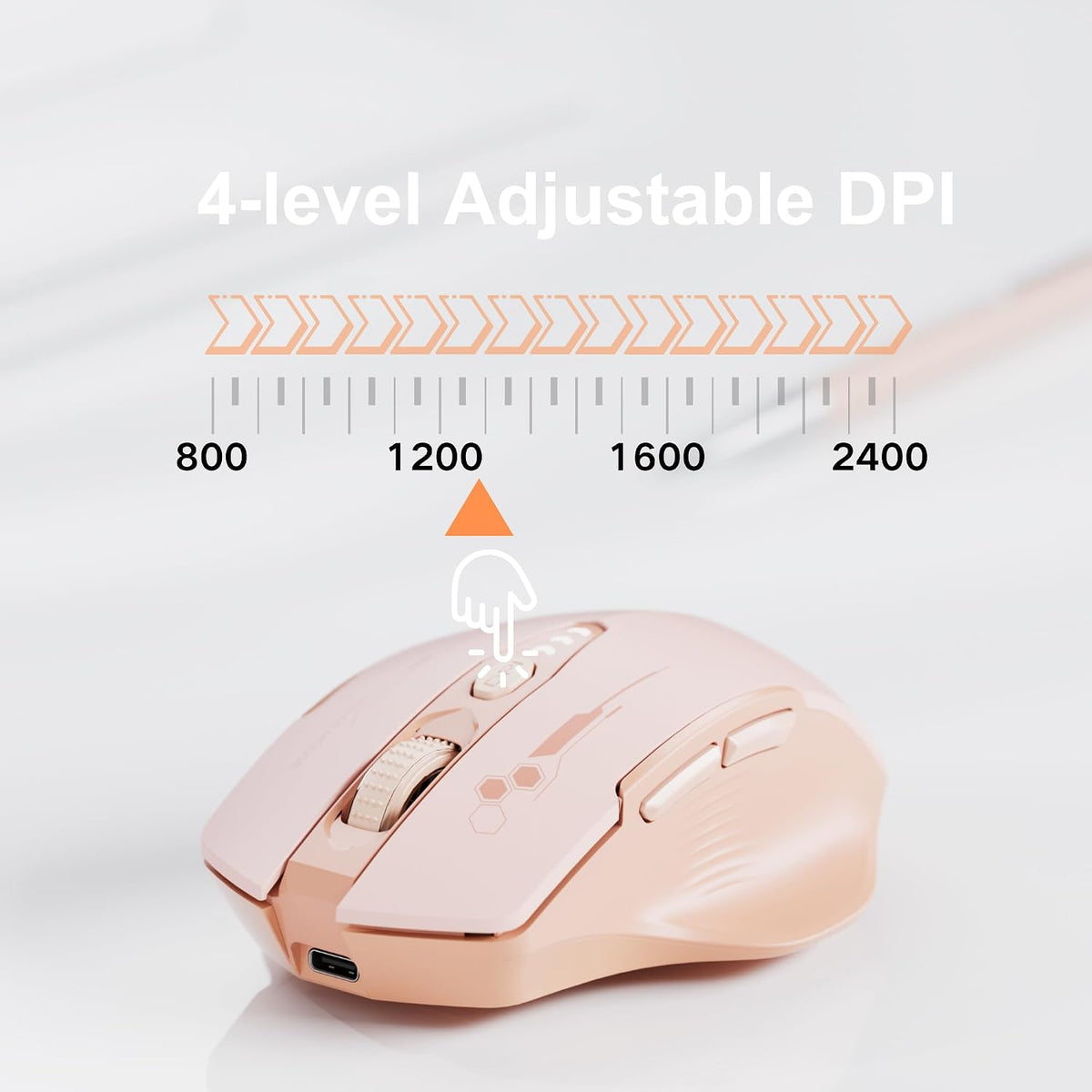 Uineer Bluetooth Mouse, Tri-Mode Wireless, Rechargeable, 3-Device Switch