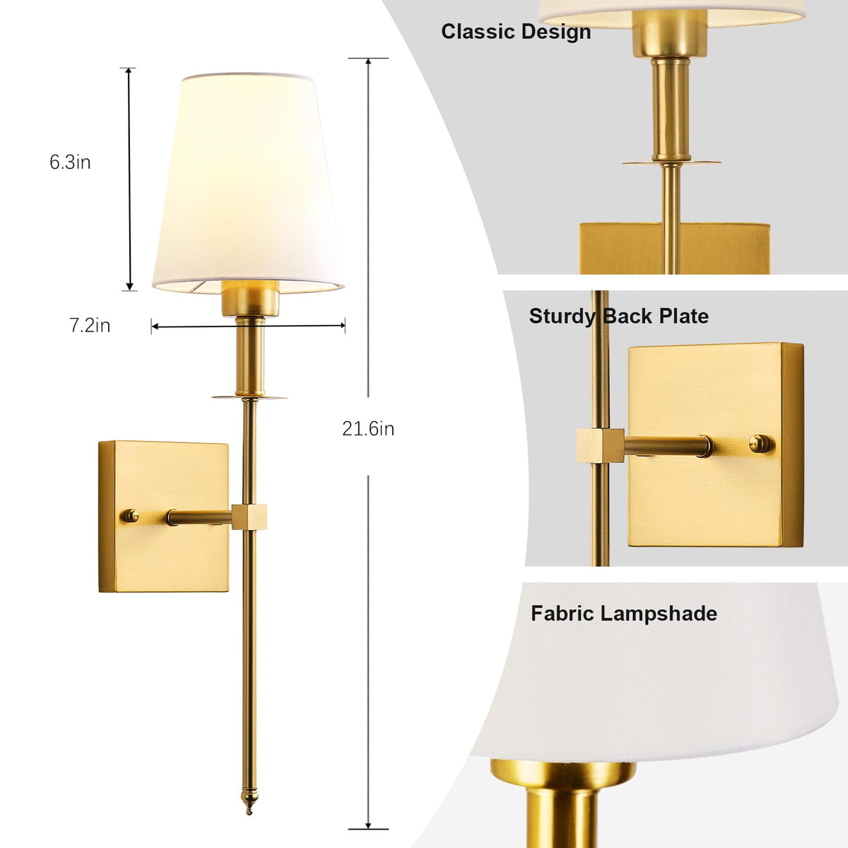 KARTOOSH Battery Operated Wall Sconce Set of Two, Rechargeable Wireless Wall Lights with Remote Control,Dimmable,3000K/4000K/6000K, RGB,Timer, No Wired Sconces for Bedroom,Living Room,Fireplace,Brass