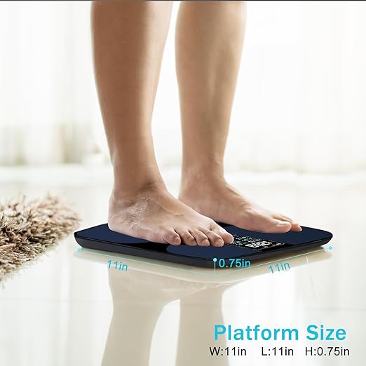 Multi Functional LCD Large Screen Intelligent Digital Body Fat Scale, Tempered Glass Bathroom Scale, Body Composition Analyzer with Smartphone Application and Bluetooth synchronous Scale