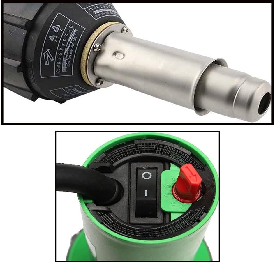 1600W Hot Air Plastic Welder Gun, Flooring Tool Set Handheld Torch Welder Pistol Vinyl PVC TPO Welding Heat Gun, with Butterfly Repair Welding Kit, Speed Welding Nozzles, Vinyl Flooring Kit