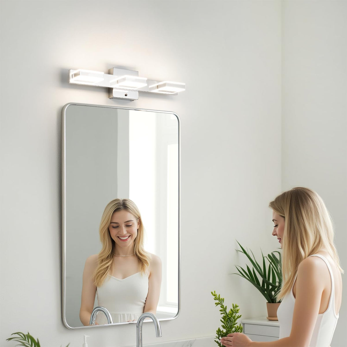 mirrea 20" 3 Light 3CCT Chrome LED Bathroom Vanity Light Fixture