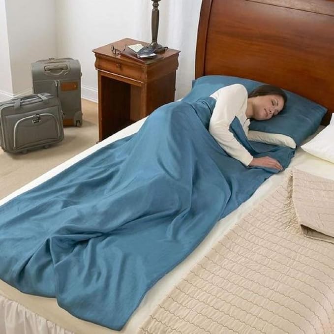 Sleeping Bag Liner Travel Sheets for Hotel Camping Sheets Travel Bed Sheets for Hotel Lightweight Single &Double Compact Sleeping Bag Sack Breathable Travel Sleeping Bag for Hotels Adult Compact Sacks