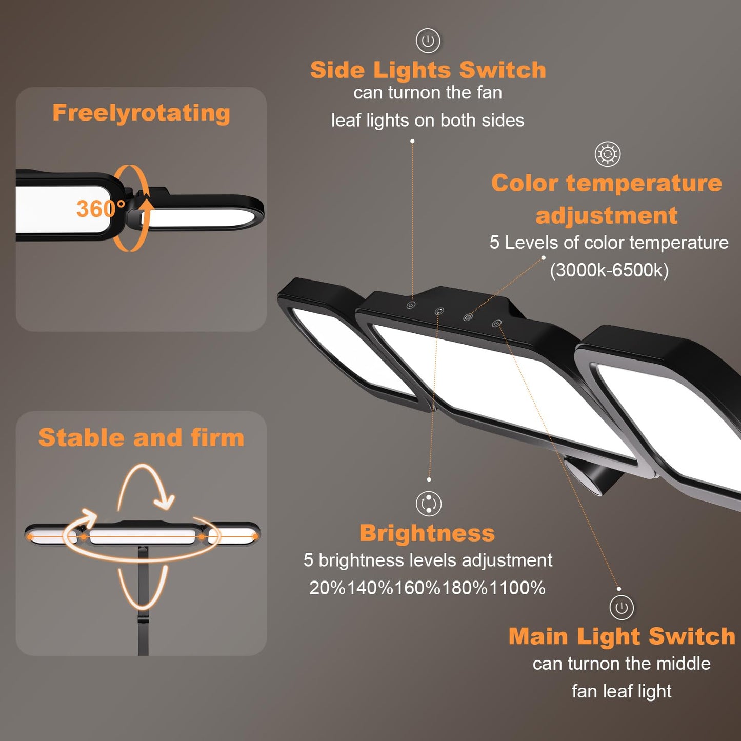 NUERPO LED Desk Lamp with Clamp,Adjustable Swing Arm Desks Lamps for Home Office,Dimmable Tempering Eye Care Desk Light Bright Modern Led Table Lamp for Nail Tech Archite (3 Section Swing Arm)