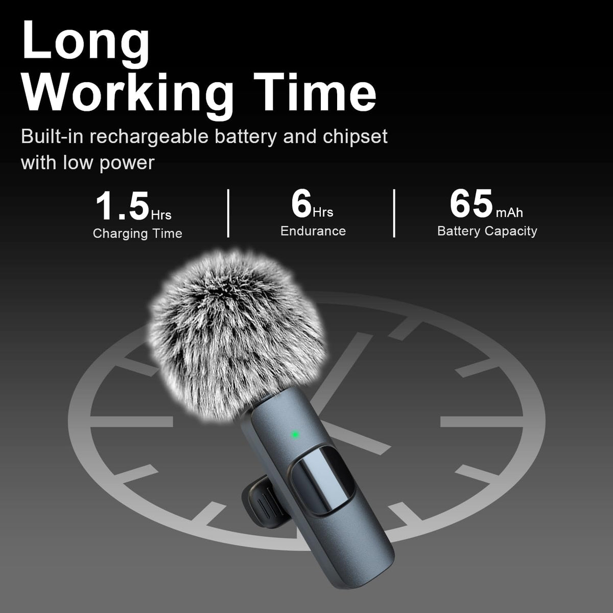 Mini Microphone for iPhone Android - Wireless Lavalier Microphone USB-C Lightning, Noise Cancelling Clip On Mic, 65ft Range, 12H Battery for Video Recording TikTok YouTube Content Creators