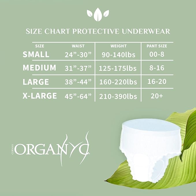 Organyc Bladder Control Underwear for Women - Organic Cotton Protective Underwear for Incontinence, Leak Protection, Odor Protection and Sensitive Skin, FSA/HSA Eligible, Medium, 14 Count