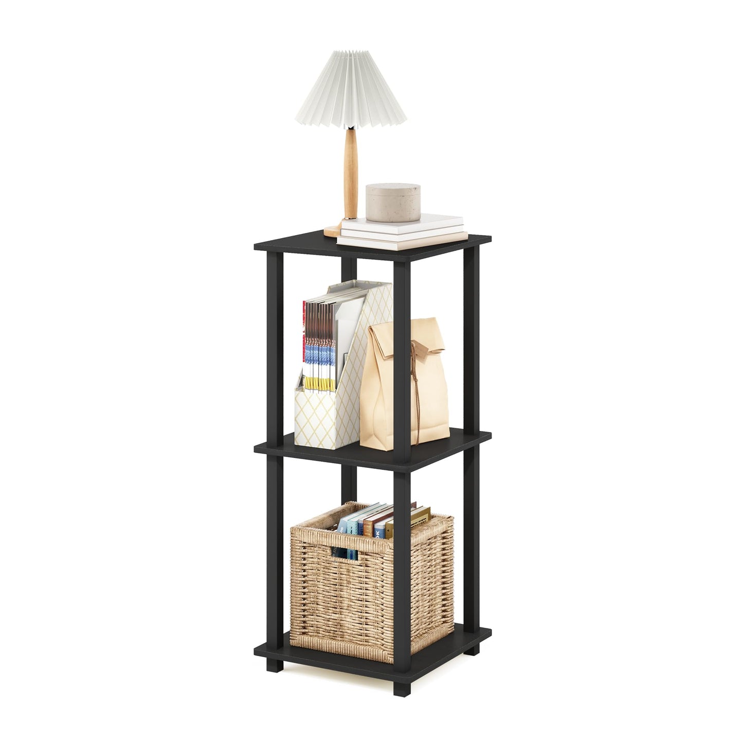 Furinno Simplistic Set of 2 End Table, Americano/Black