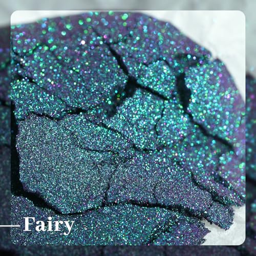 Pretty Diva Chameleon Chrome Nail Powder - Ombre Chameleon Powders Chrome Nail Pigment Mirror Finish, Color Shifting Chrome Nail Pigment with Multi-chrome Nail Powder - Fairy