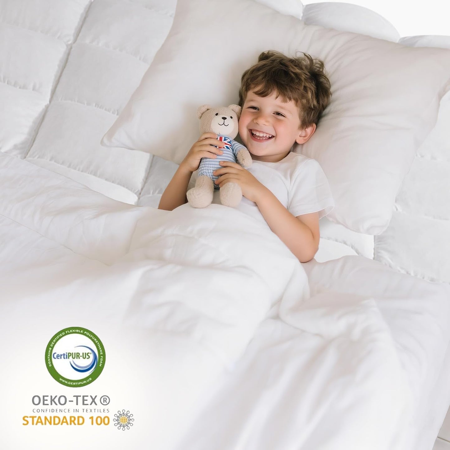 Memory Foam Queen Mattress Topper, Bed Topper with 3 Inch Extra Thick Shredded Foam, 100% Cotton Mattress Pad Cover, Breathable & Skin-Friendly Queen Size Mattress Topper with Anchor Straps
