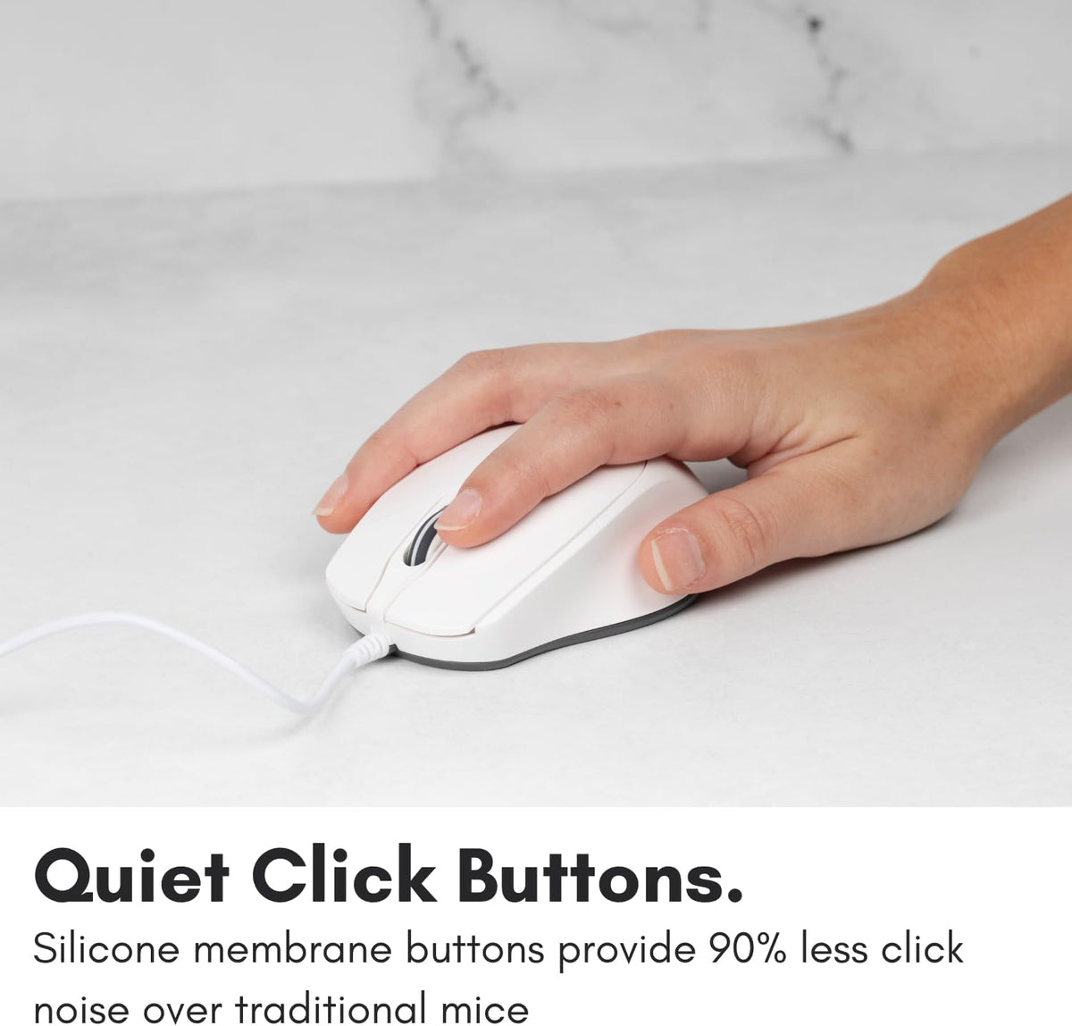 Macally USB C Mouse for Mac - Precise, Comfortable, and Quiet - Wired Type C Mouse for MacBook Pro |Air|PC|iOS|Android - Ambidextrous Body, 4 DPI Modes, & Silent Buttons - Optical Mouse USB C - White