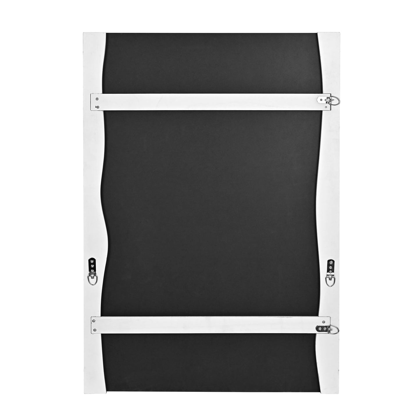 Tanmicoshomy White Bathroom Mirror 20x28 Inch, Asymmetrical Wood Framed Rectangle Wall Mirrors for Bedroom or Living Room, Vertical or Horizontal Hanging