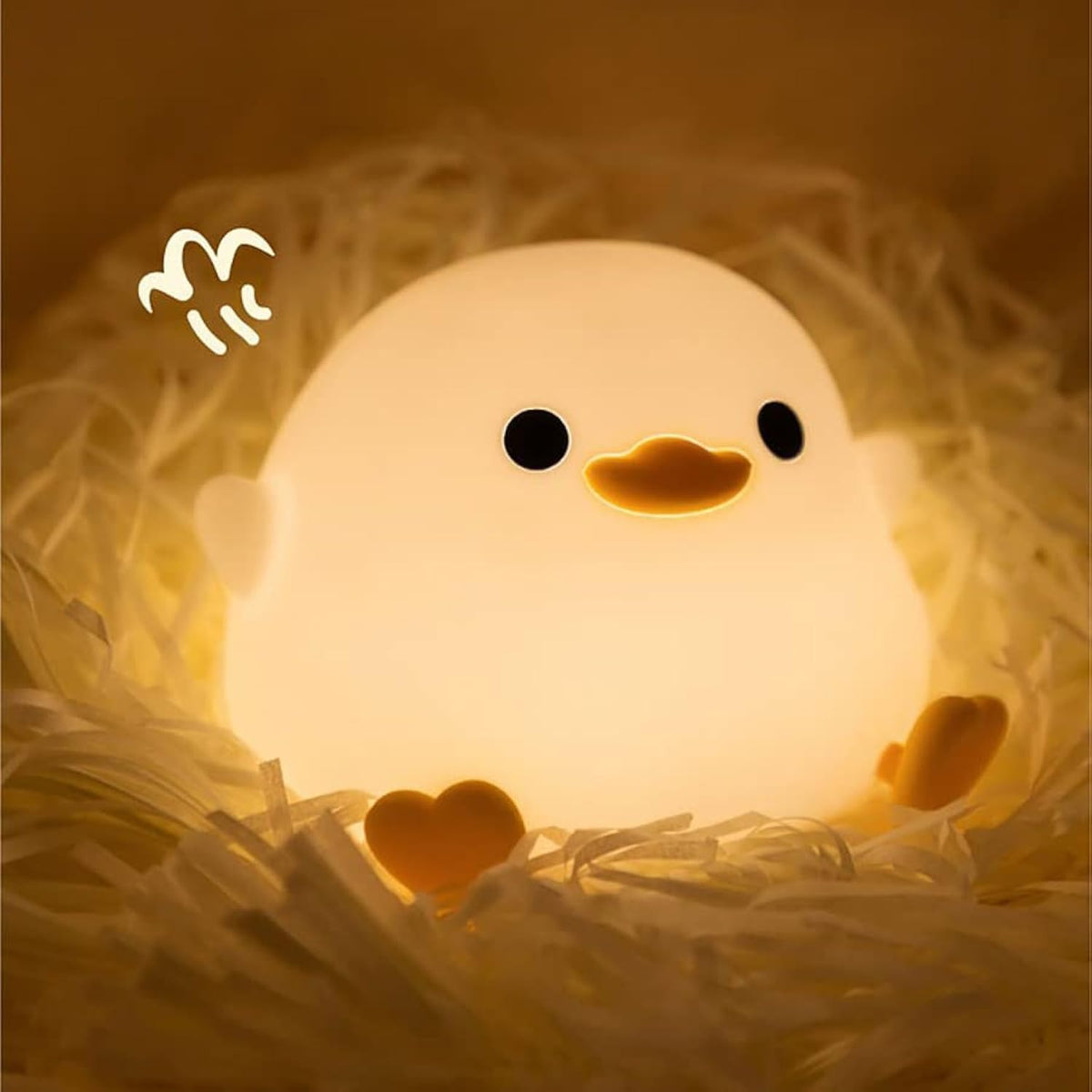 S NMT Cute Duck Night Light for Children,Soft Silicone Sleep Light with USB Rechargeable,Touch Sensor Nightlights for Kids Room Gift