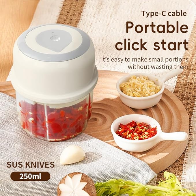 Garlic Masher Wireless Mini Home Garlic Press Food Blender Electric Garlic Masher Portable Garlic Mash Machine