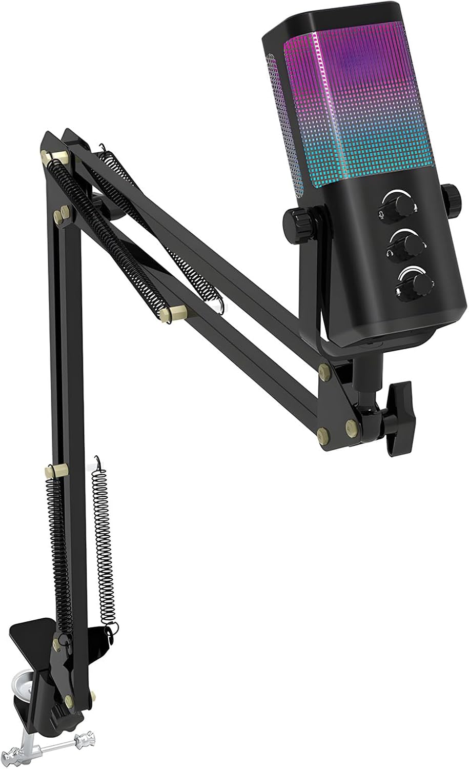 Color Gaming USB Condenser Microphone with Dynamic Lighting Modes Noise Cancellation for Streaming Podcasts PC Laptop Streaming Mic for PC and Laptop