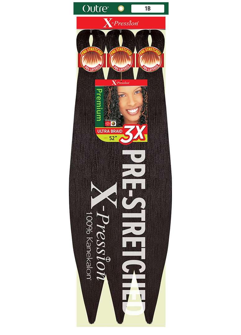 [5 PACK DEAL] Outre X-Pression Braid-Pre Stretched Braid 52" 3X 5 Packs (INDIGO)