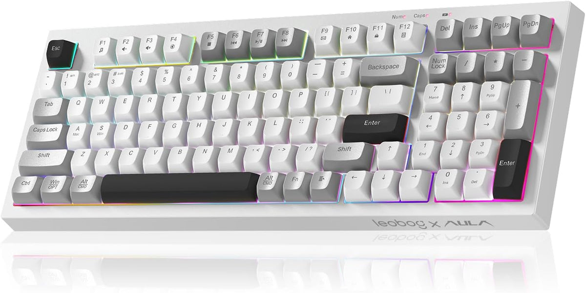 LEOBOG x Aula Pink Keyboard Wireless Creamy Computer Gaming Keyboards