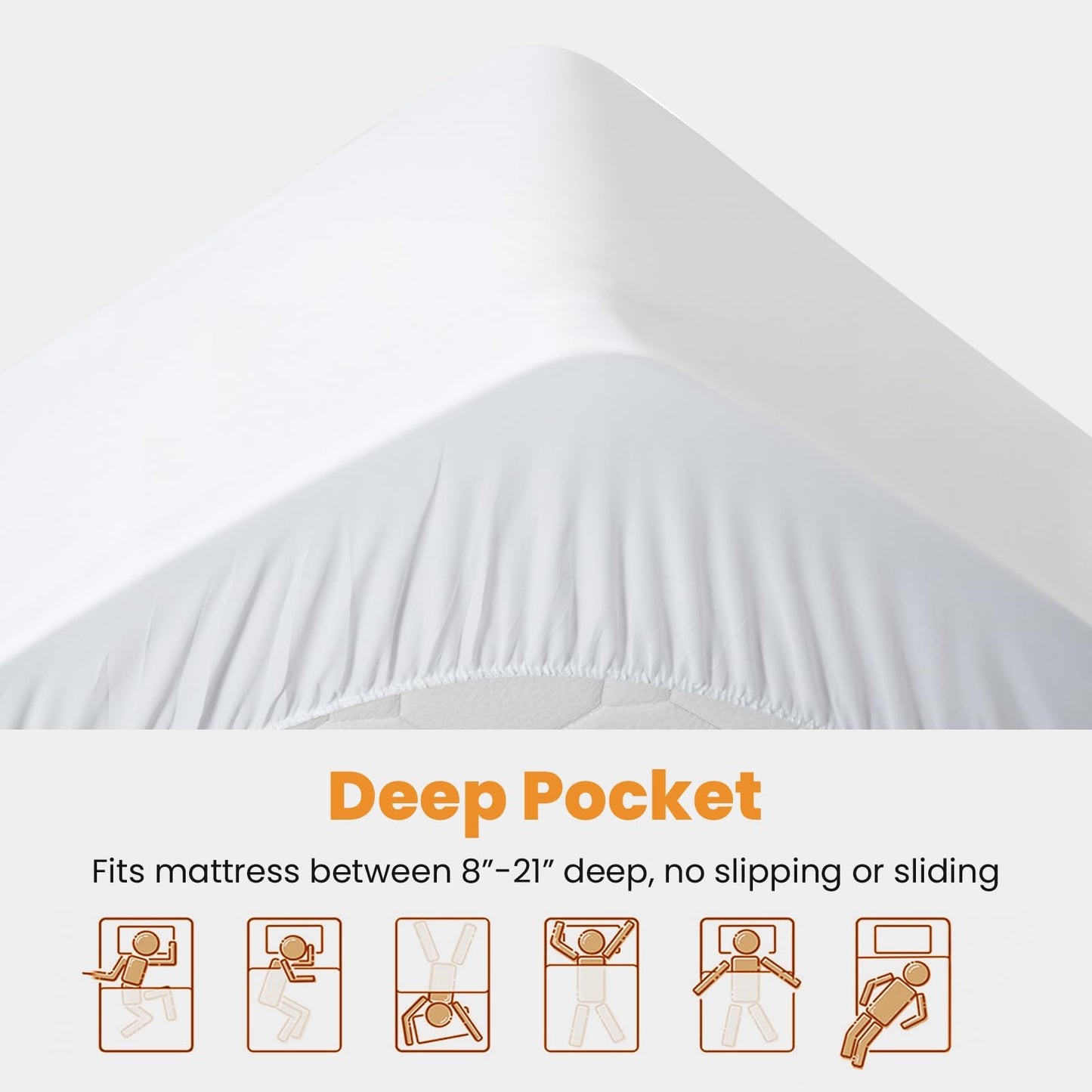 MATBEBY Queen Size Mattress Pad - Cooling Breathable Mattress Topper, Quilted Fitted Mattress Protector, Pillow Top Mattress Cover with 8-21" Deep Pocket, Soft, Machine Washable, White, 60x80 Inches