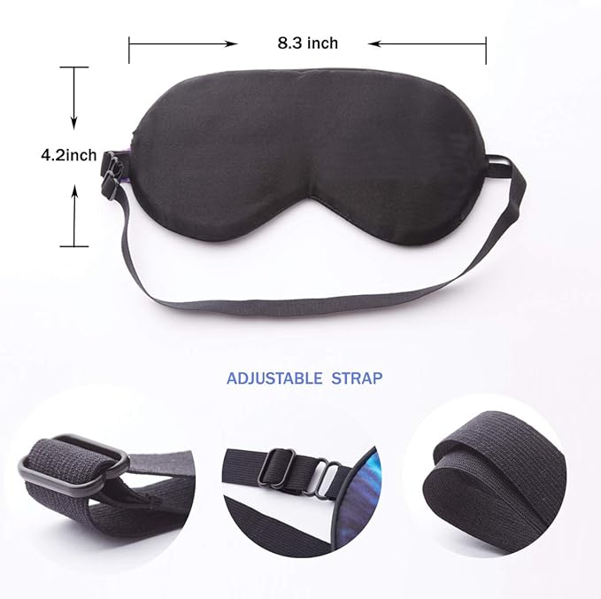 O’Bester Natural Silk Sleep Mask, Comfortable and Super Soft Eye Mask with Adjustable Strap, Ultimate Sleeping Aid, Blindfold, Blocks Light (cat)