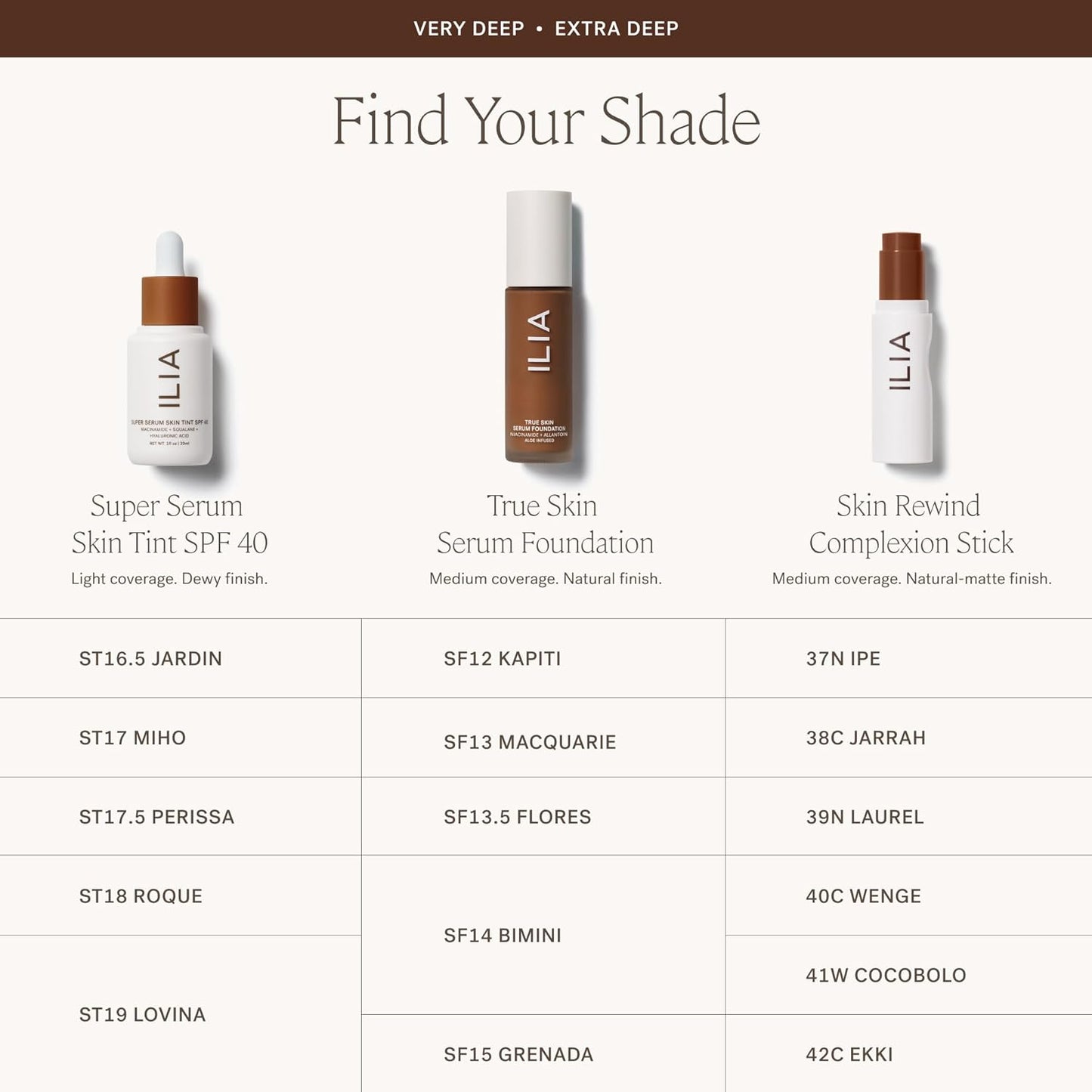 ILIA - Skin Rewind Complexion Stick - Foundation + Concealer + Skincare | Non-Toxic, Vegan, Cruelty-Free, Clean Makeup (41W - Cocobolo, 0.35 oz | 10 g)