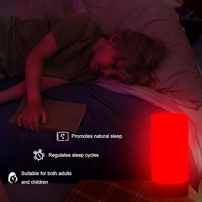 670nm Red Light Sleep Lamp, Night Light Lamp for Sleep,Scientifically Designed Touch-Controlled Red Sleep Aid Light for Adult and Children's Bedrooms