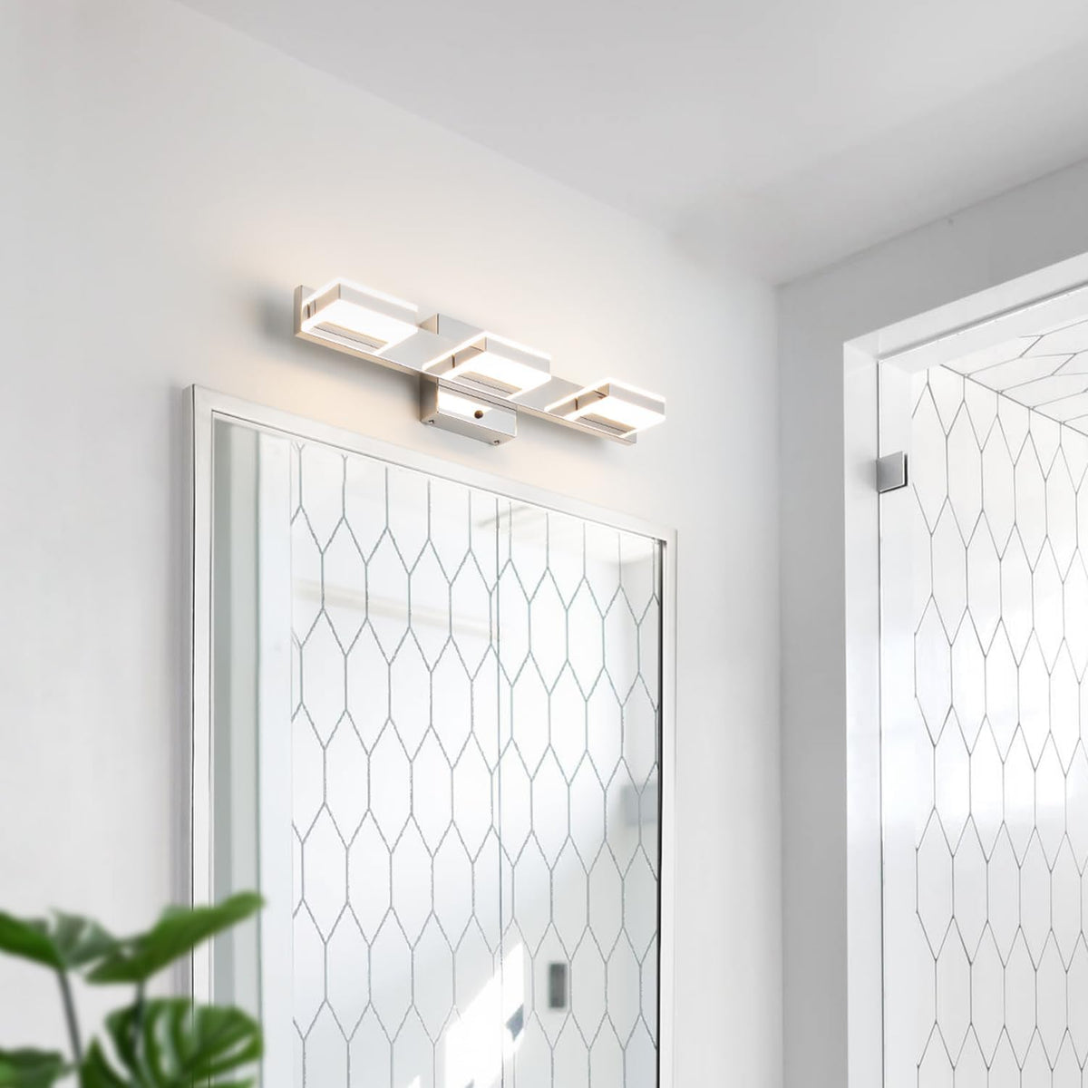 mirrea 20" 3 Light 3CCT Chrome LED Bathroom Vanity Light Fixture