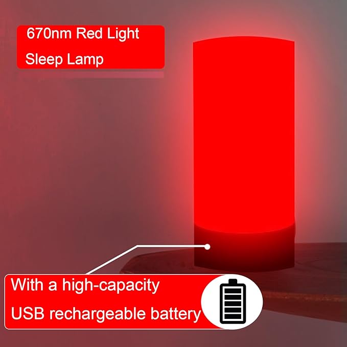 670nm Red Light Sleep Lamp, Night Light Lamp for Sleep,Scientifically Designed Touch-Controlled Red Sleep Aid Light for Adult and Children's Bedrooms