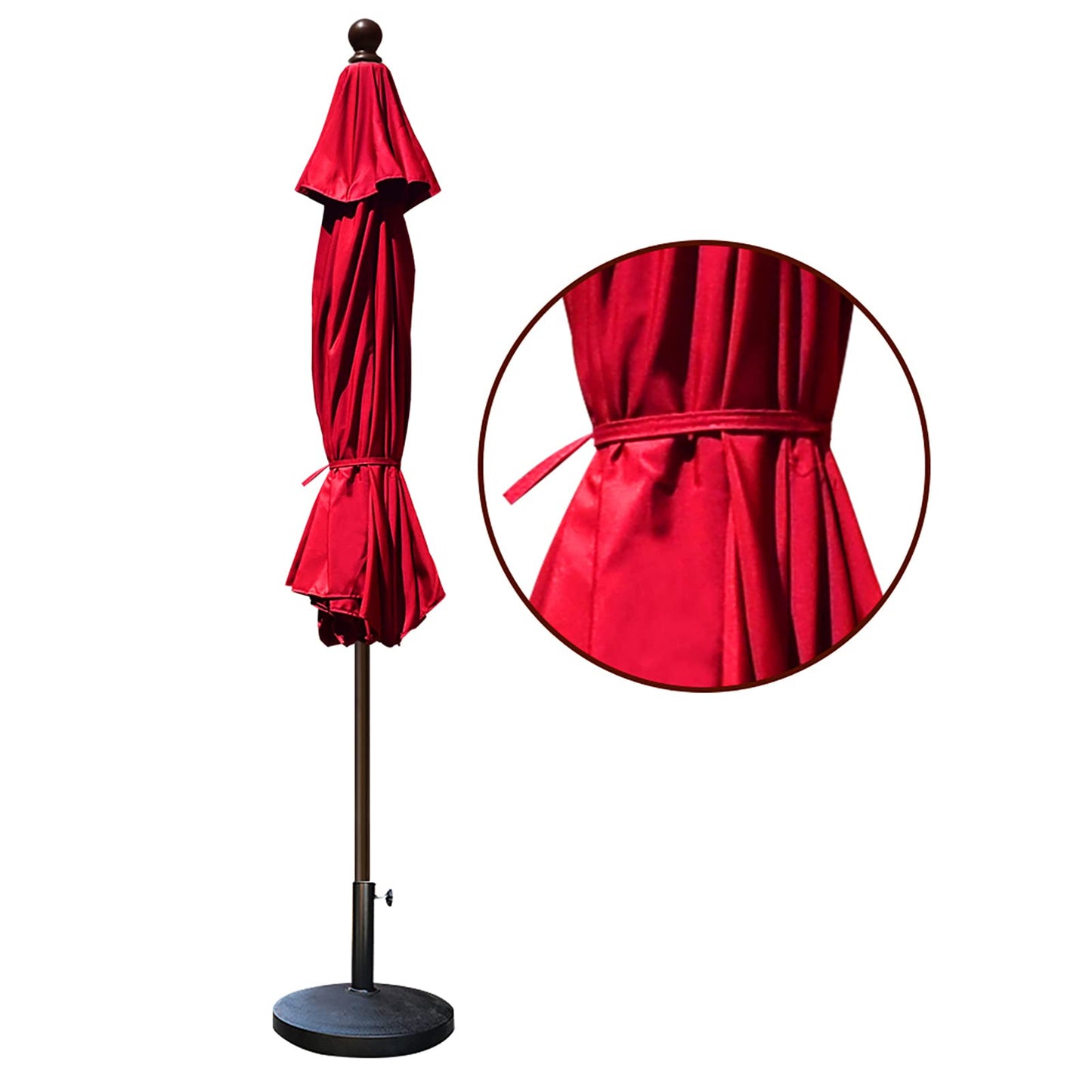 EliteShade USA 10-Year-Non-Fading 9Ft Market Umbrella Patio Umbrella Outdoor Table Umbrella with Ventilation,Logo Red