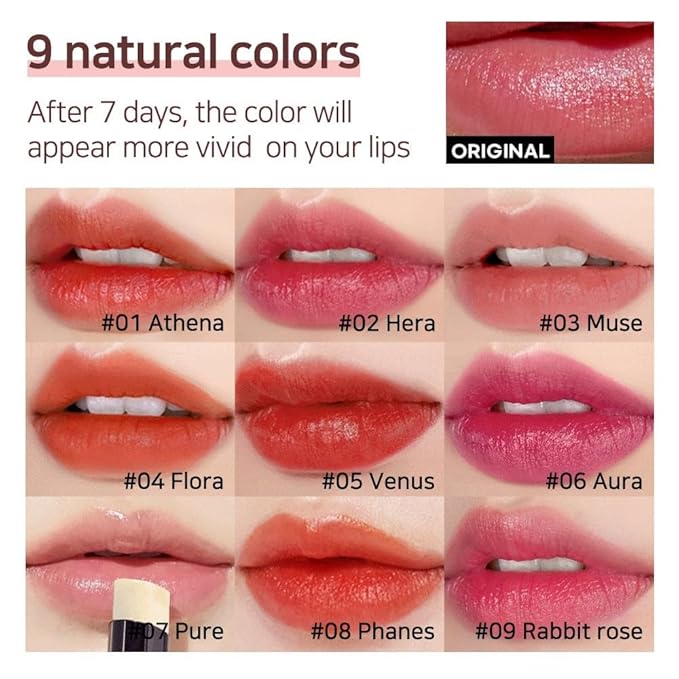 Lux Triple Lip Cure Balm (0.17 oz) (HERA (Pink Red)) 4 million units sold in Korea, Natural Tinted Korean Lip Balm, Petroleum/Paraben Free, Lip Butter,lip balm hydrating,tinted moisturizer
