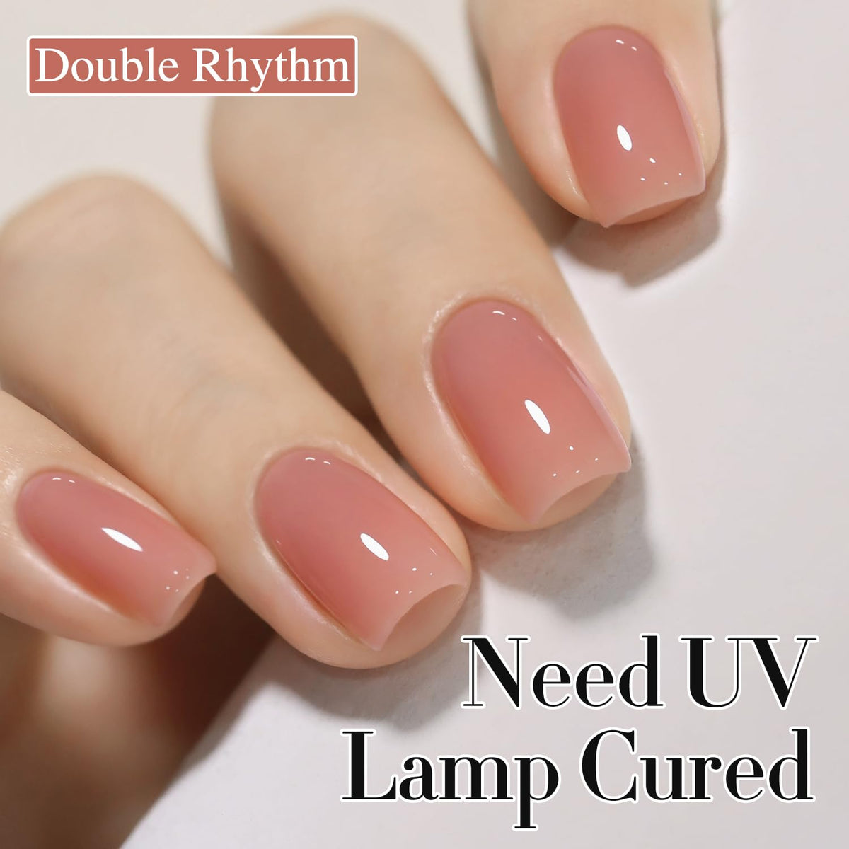 Double Rhythm Gel Polish Translucent Sheer Neutral Natural Light Milky Same Color Same Bottle 15ML Jelly Polish Art DIY at Home (Baby Nude Pink-A1321)