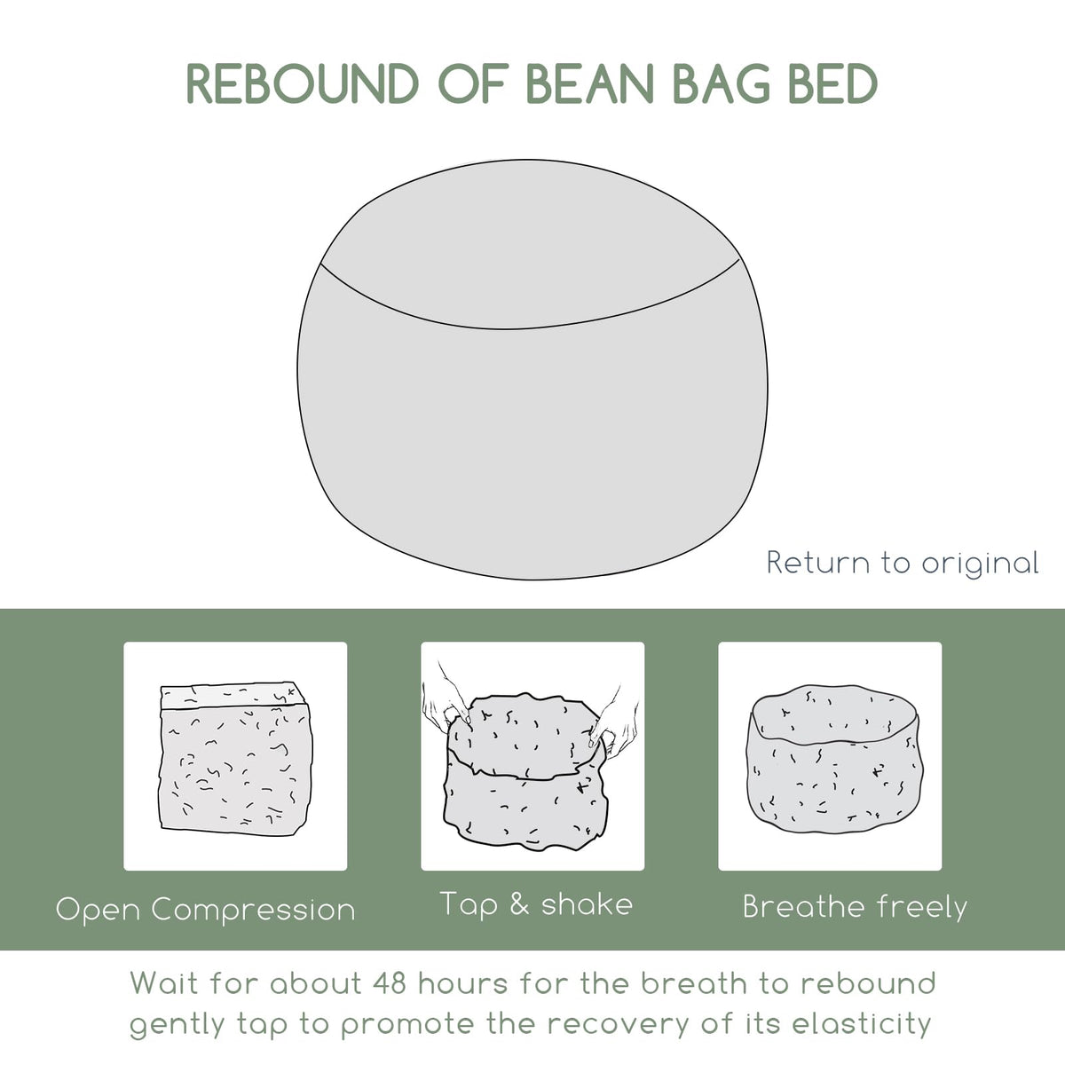 HIGOGOGO Giant Bean Bag Chair Bed for Adults,Convertible Beanbag Folds from Lazy Chair to Floor Mattress Bed,Large Floor Sofa Couch with High-Density Foam Filling, Machine Washable, Dark Grey