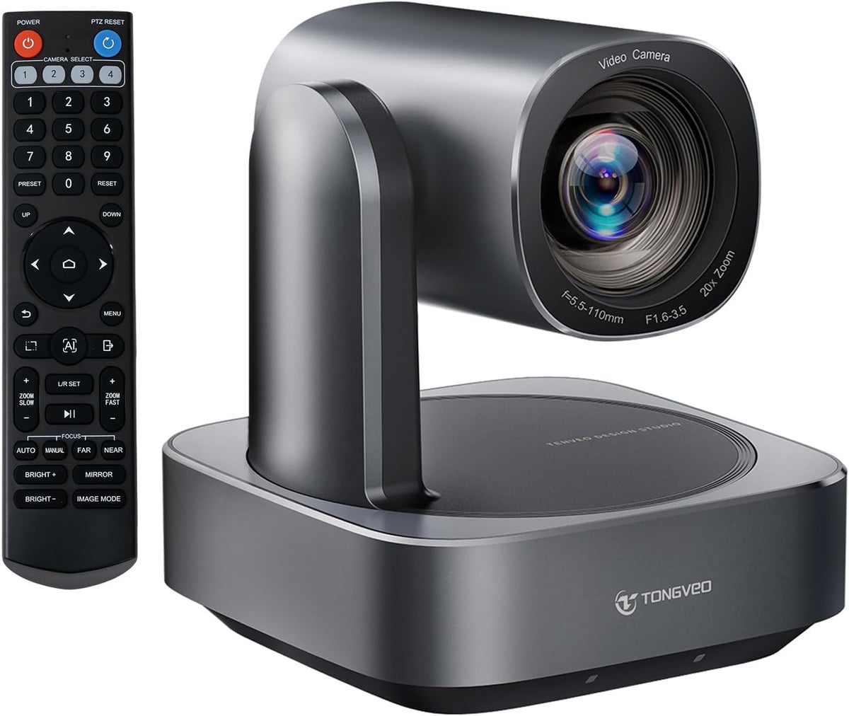 AI Auto-Tracking PTZ Camera 20x Optical Zoom HDMI USB IP Live Streaming Camera 1080P 60fps Video Conferencing System POE Supply for Church Services Worship Education Work with Zoom Team vMix OBS