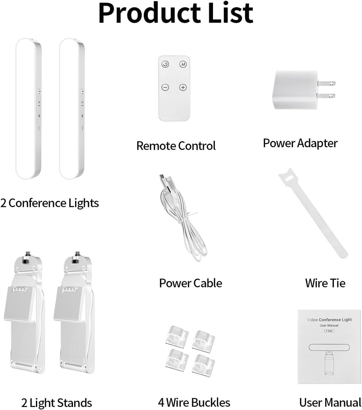 yAyusi Dual-lamp Video Conference Lighting, LED Streaming Light with Remote and Touch Control, Zoom Lighting for Computer,Webcam Laptop Monitor Ring Light for Video Calls/Zoom Meetings (White)