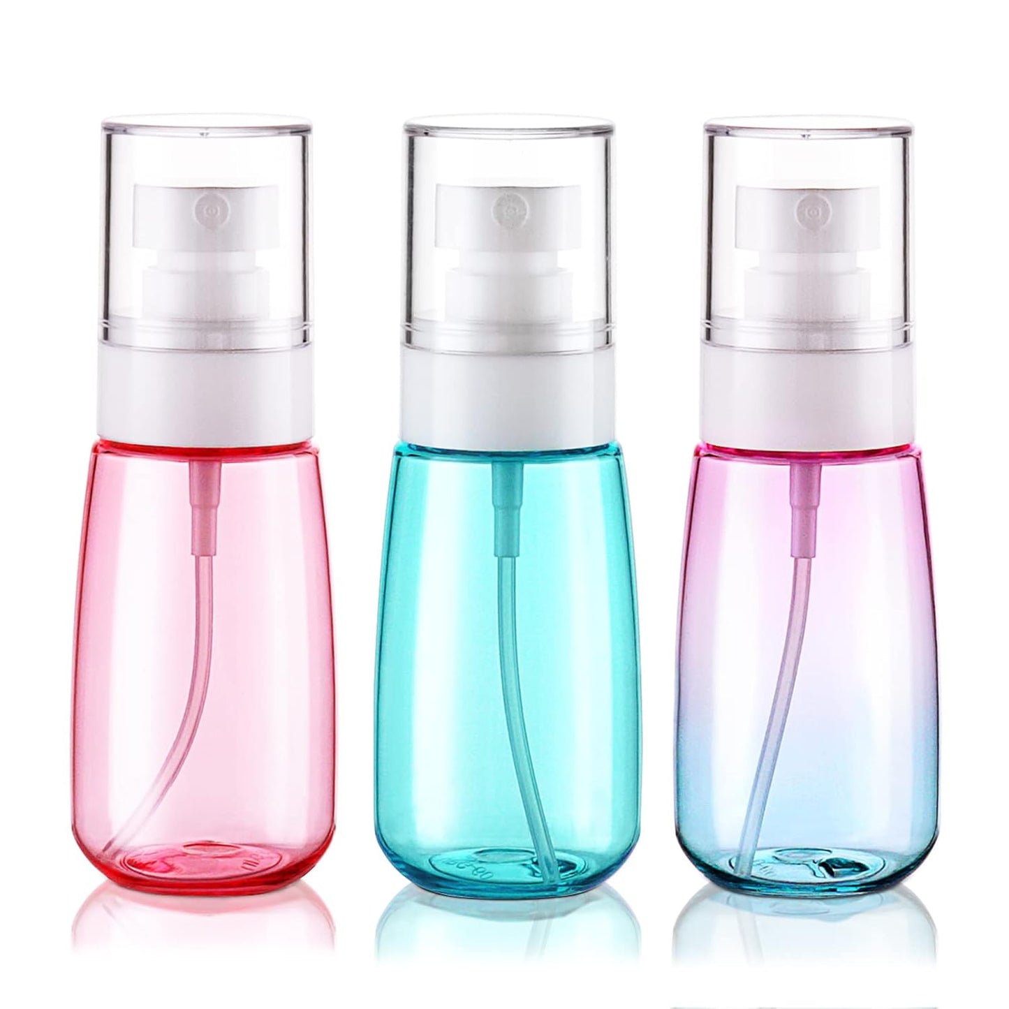 Cosywell Travel Spray Bottle TSA Approved 2oz 60ml 3 Pack Leak Proof Fine Mist Empty Plastic Refillable Spray Bottle for Perfume Essential Oils Toners Rose Water Cosmetics (3color)