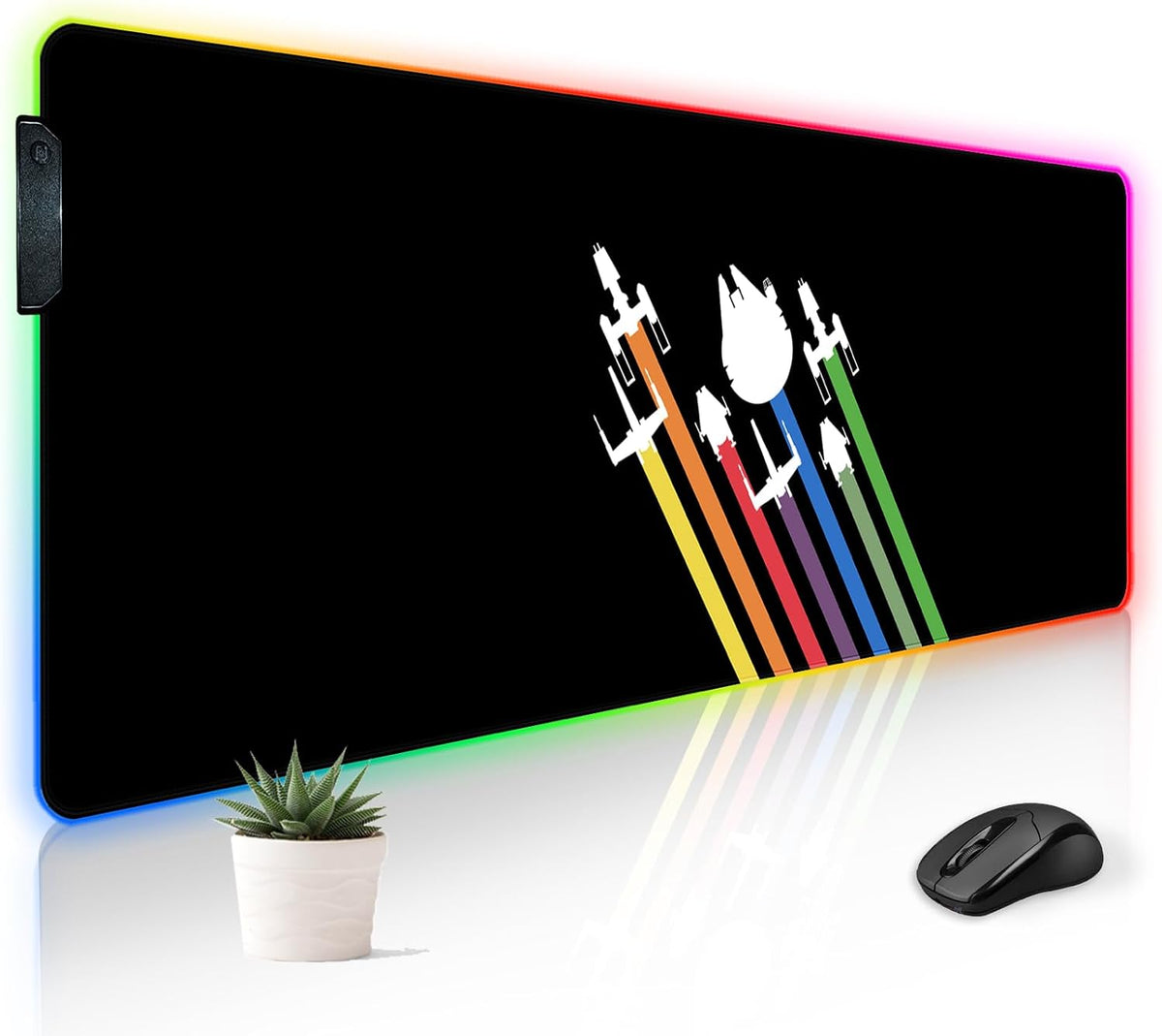 Desk Mat for Keyboard Extra Large Gaming RGB Mouse Pad, Topo