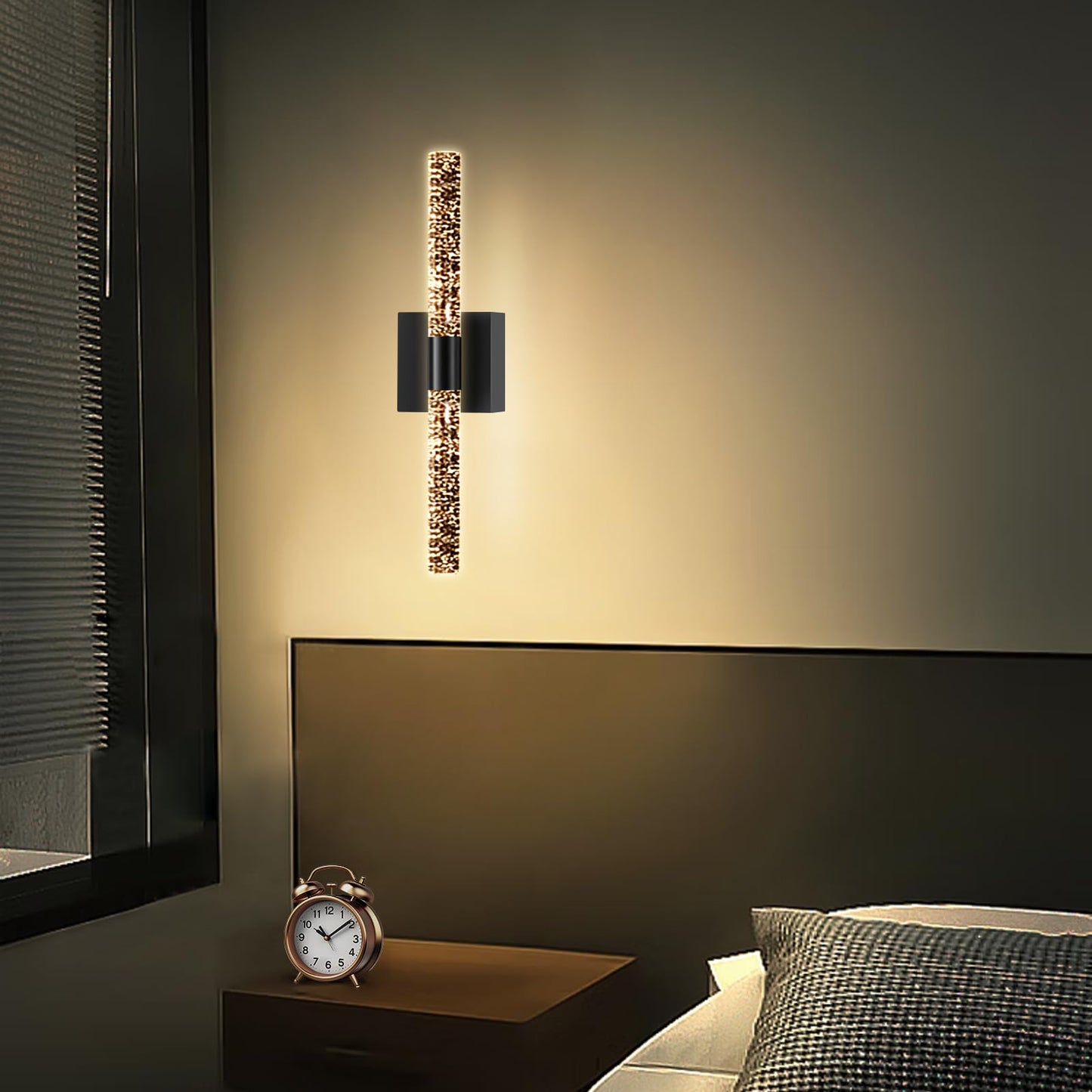 DZW 10000mAh Battery Operated Wall Sconce Set of Two,16.9 Inch Rechargeable Modern Crystal Bathroom Sconces,LED Wall Sconce, 3000K-6000K Dimmable Wall Lights for Vanity Living Room, Bedroom, Hallway
