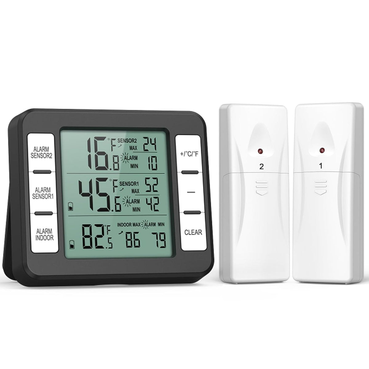 AMIR Refrigerator Thermometer, Wireless Indoor Outdoor Freezer Thermometer
