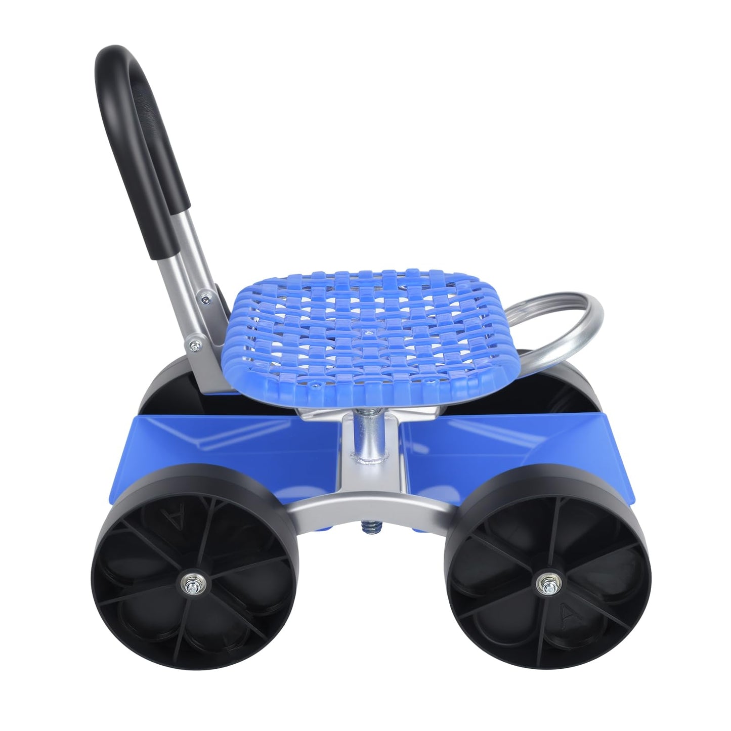 Explorinox Garden Cart Rolling Workseat with Wheels,Height Adjustable Gardening Stool for Planting,360 Degree Swivel Seat, Picking Rotary Tool Cart for Outdoor, Patio and Yard Blue