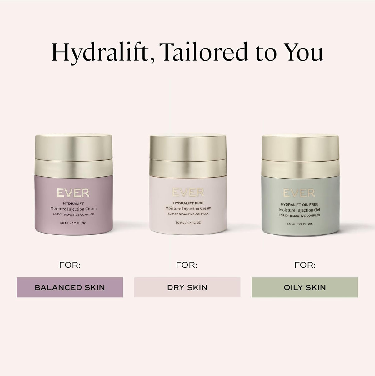 EVER Oil-Free Face Cream (Oily Skin)- Overnight Renewal Facial Lotion, Instant Face Lift Cream, Smooths Fine Lines, Restores Skin Elasticity, Packed with Hyaluronic Acid, Bakuchiol, and Peptides