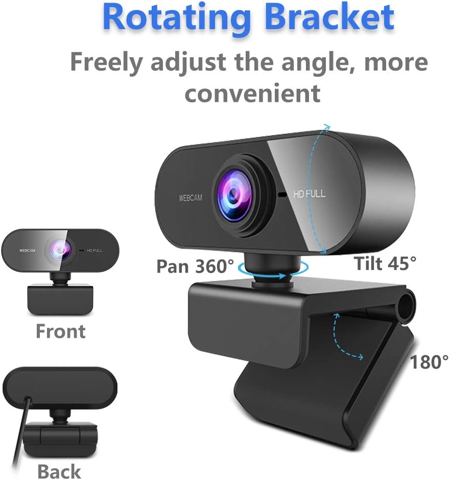 Webcam for pc with Microphone,Full Hd 1080P Streaming Web Cam for Mac Laptop, USB External Computer Camera for Desktop,Best Cheap Face Cam for Video Conference,Zoom,Gaming YouTube Microsoft