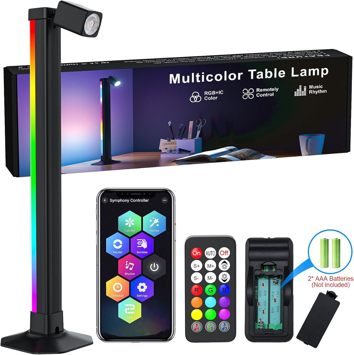 Smart Light Bar with Swivel Lamp, RGB LED Light Bar for Room Gaming Reading