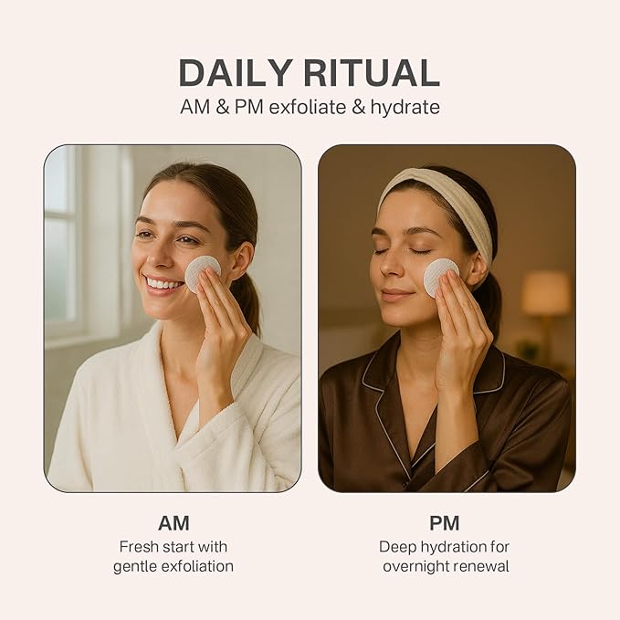 Glycolic Acid 20% Resurfacing Pads, Exfoliating Peel Pads for Face & Body, Peptide & Botanical Infused Facial Exfoliant with Hyaluronic Acid, Peels & Daily Skin Renewal, 50 Count