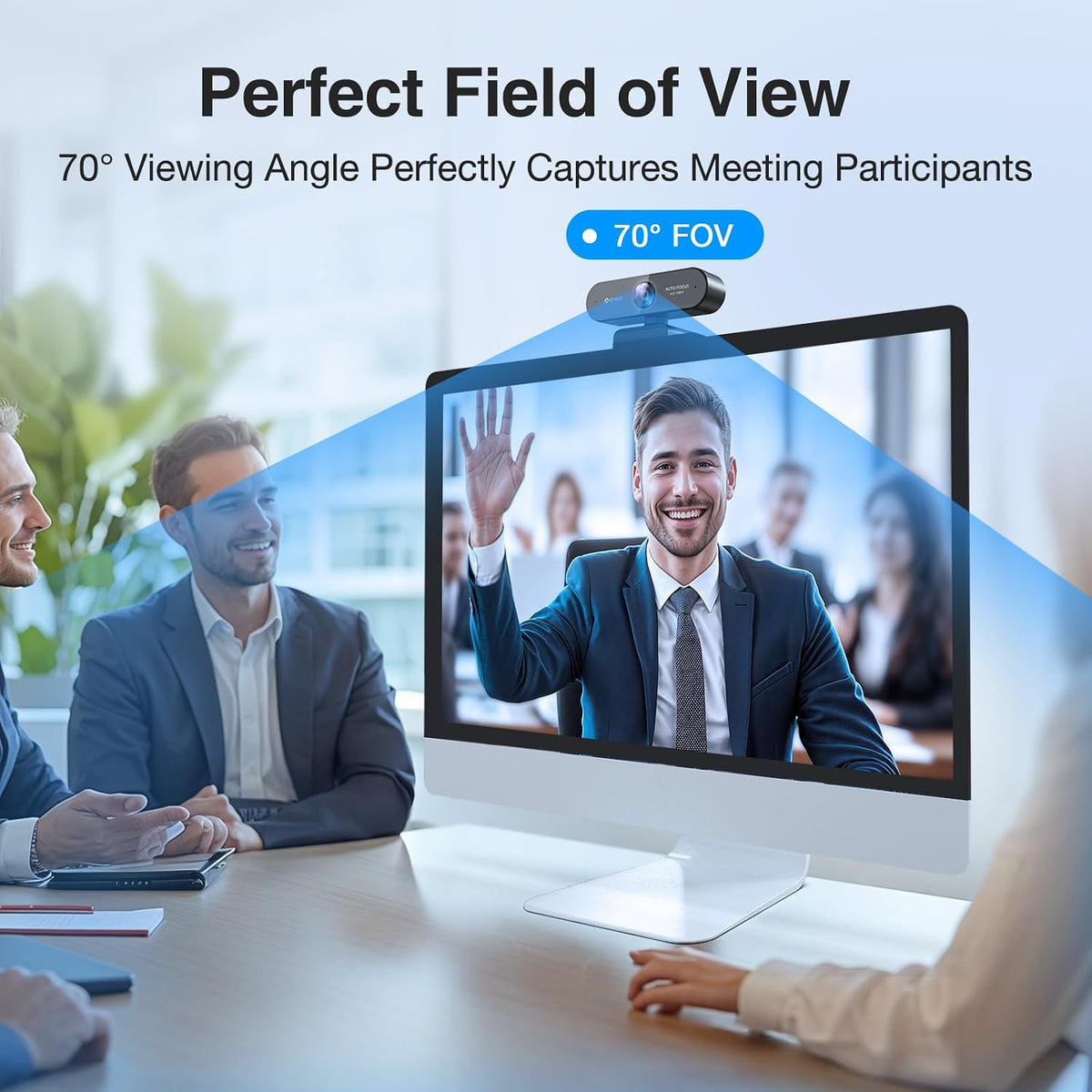EMEET NOVA 1080P Webcam with Microphone, Auto Focus, 96°View Web Camera