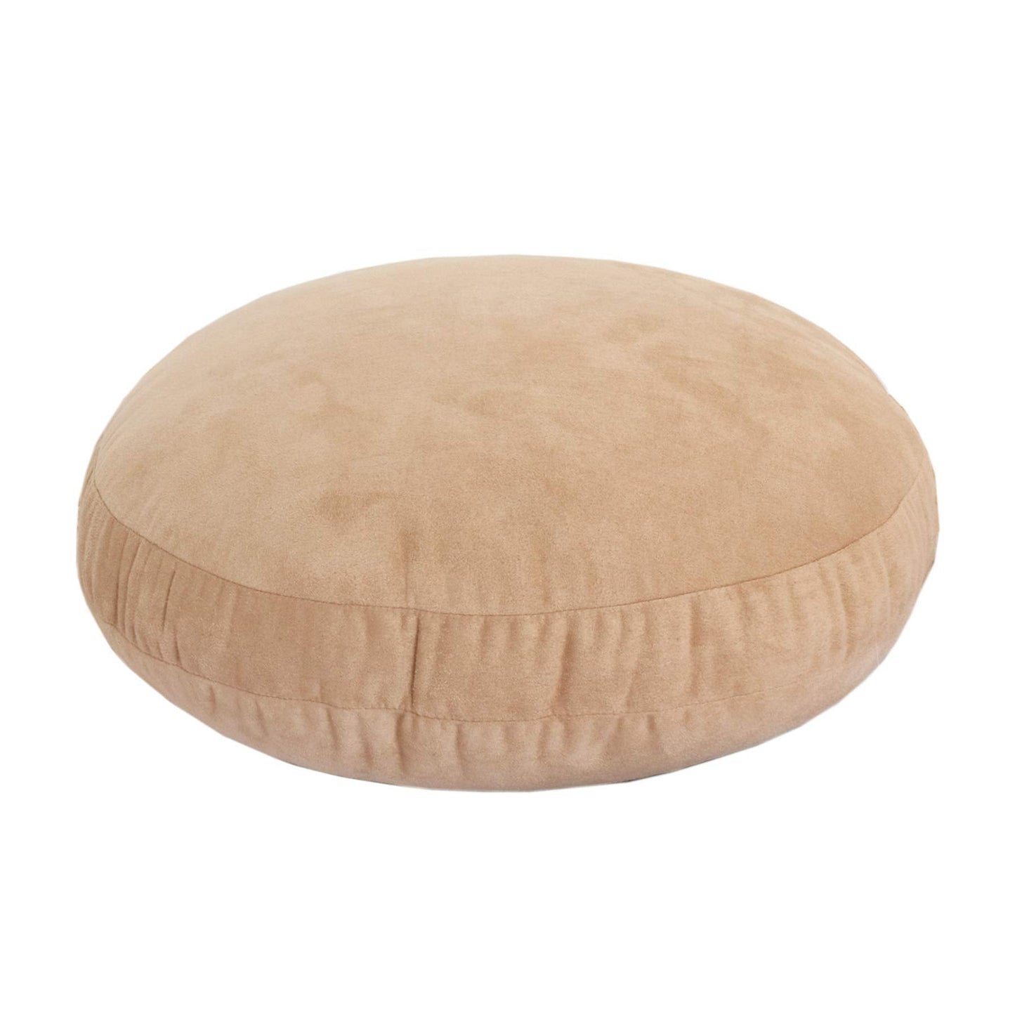 Hodeco Round Throw Pillows Down-Like Polyester Filling Super Soft Ultra Fluffy Feather-Like Touching Decorative Circle Floor Cushion for Couch Bed Sofa Office Car, 1 Piece (16x16 Inches, Khaki)