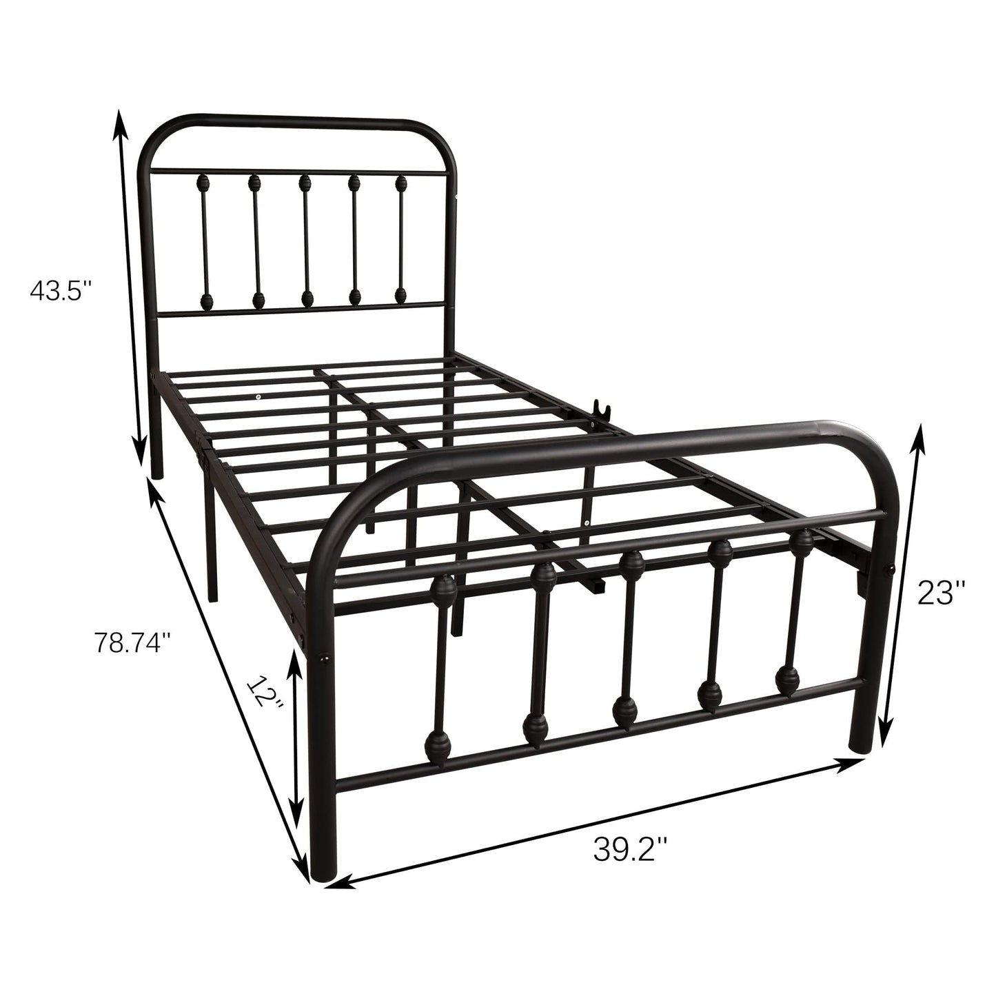 Metal Platform Bed Frame with Headboard