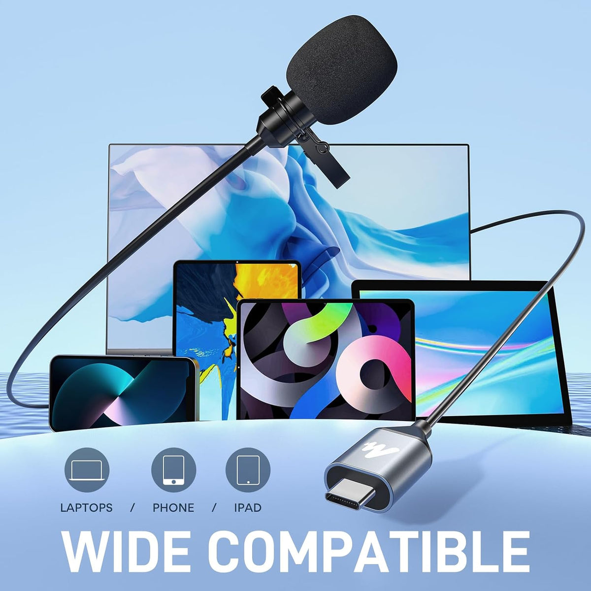 MAONO USB-C Lavalier Microphone, 192kHz/24bit for Interview and Vlogging