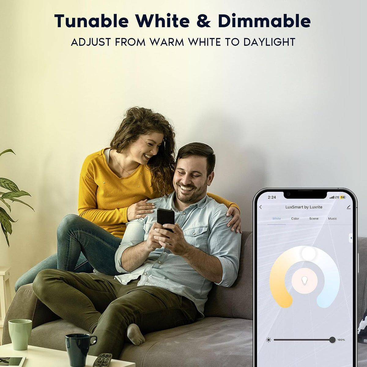 LUXRITE 4 Inch Smart LED Recessed Lighting, RGBW Color Changing, WiFi App and Voice Control, Compatible with Alexa and Google Home, No Hub Required, 10.5W 700LM, CRI 90, IC Rated, Wet Rated