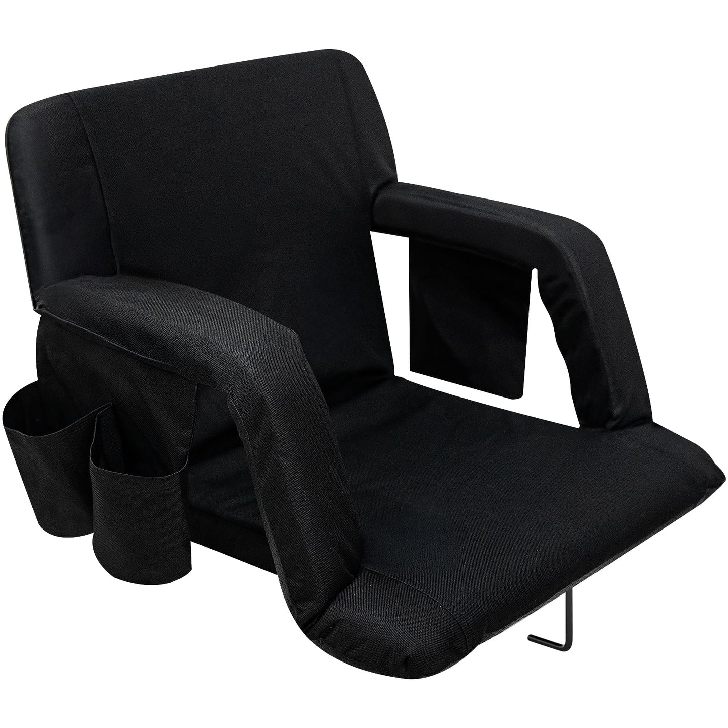 Stadium Seats with Back Support, Wide Bleacher Chairs with Back and Cushion, Armrests, 4 Pockets, Portable Reclining Bleacher Seats for Sport Events, Beaches, Camping, Concerts