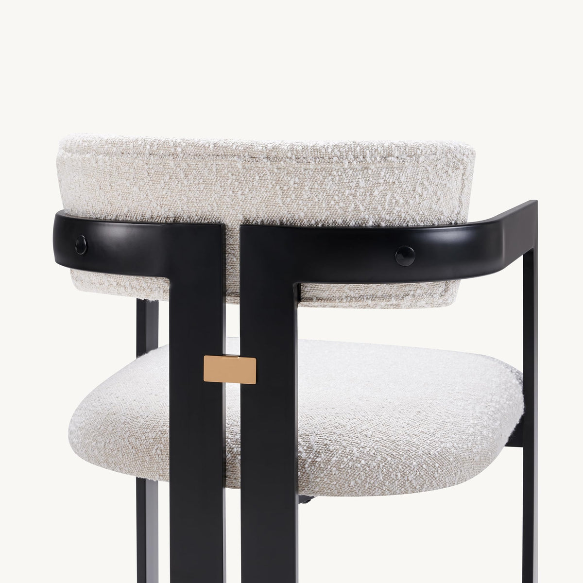 Morden Fort Boucle Dining Chair Set of 2, Upholstered Kitchen Chairs with Metal Frame & Round Back, Barrel Side Chair for Dining Room, Kitchen, Living Room, Apartments