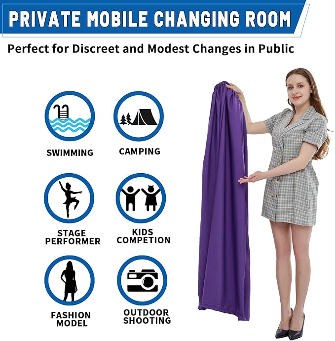 Portable Changing Room Tent - Cover Up for Changing Clothes, Suited for Beach, Car, Boat & Dancers - 3.94ft Length